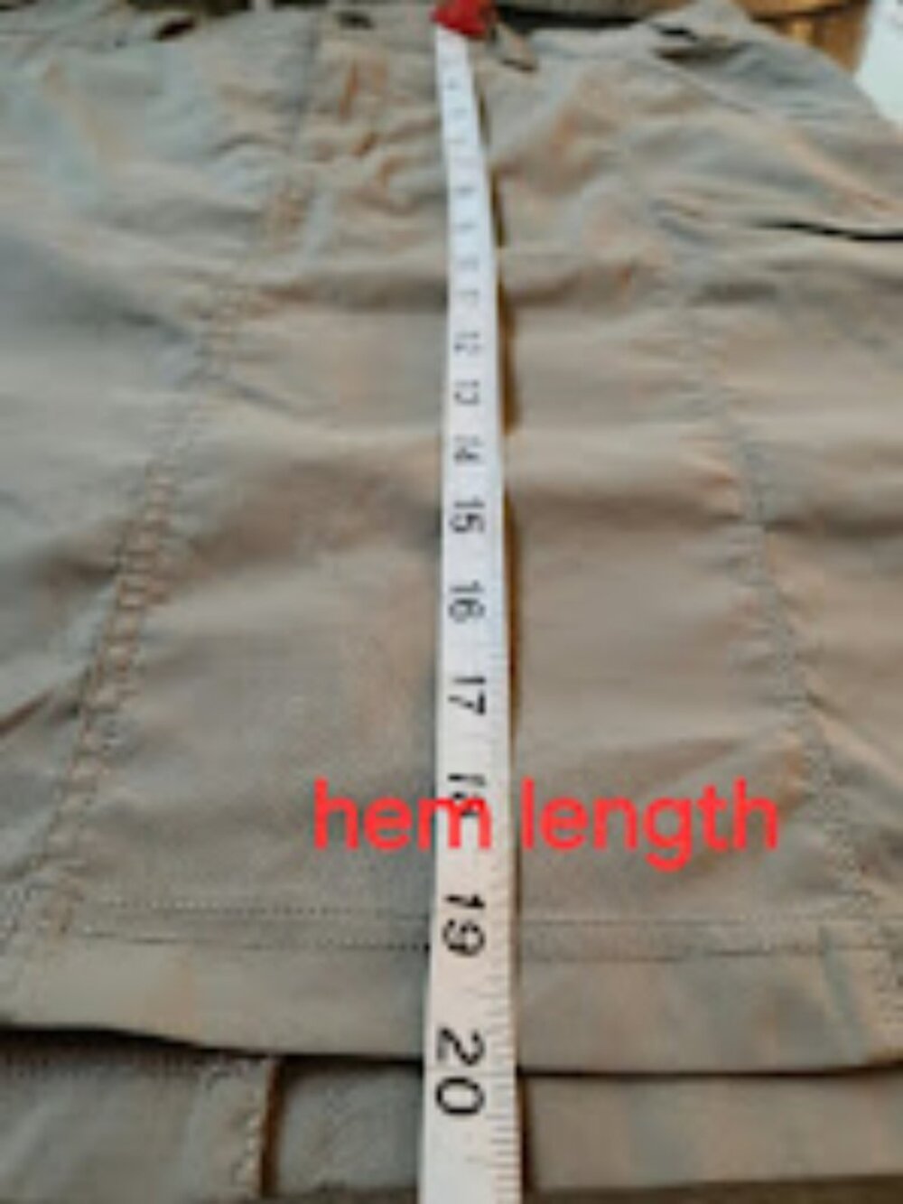 Duluth Trading Company Cargo Skort Womens 18 Khaki Tan Dry on the Fly Nylon